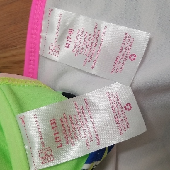 NO Boundaries Swim Bikini Set Top Bottoms Neon Zebra Print Abstract NEW - Picture 8 of 10